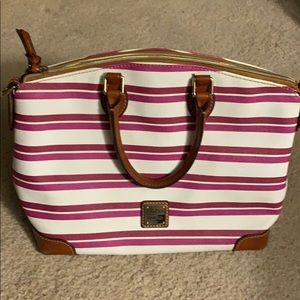 Dooney & Bourke Stonington Magenta White Satchel